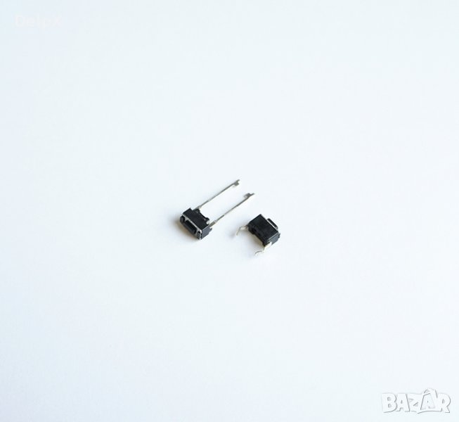 Малък бутон 2pin 6x3,5x4mm PANASONIC незадържащ НО черен 12V 0,05A H=0,5mm, снимка 1