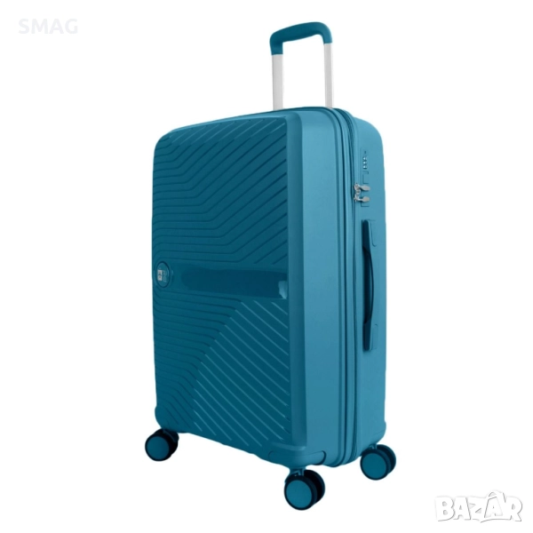 Куфар с колелца 58л, петролен_1233326, снимка 1