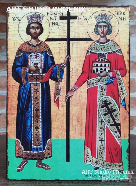 Икона на Св. Св. Константин и Елена icona Sv. Sv. Konstantin i Elena, снимка 1