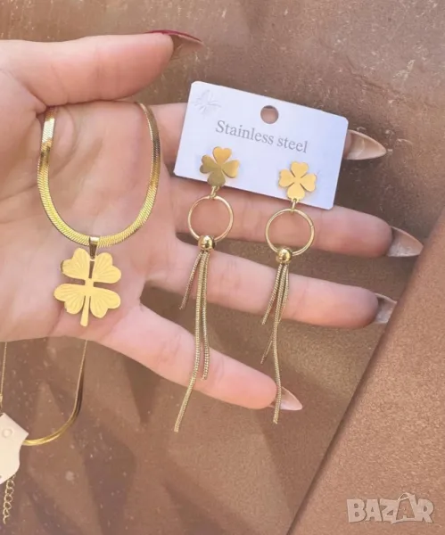 колие и обеци от медицинска стомана , снимка 1