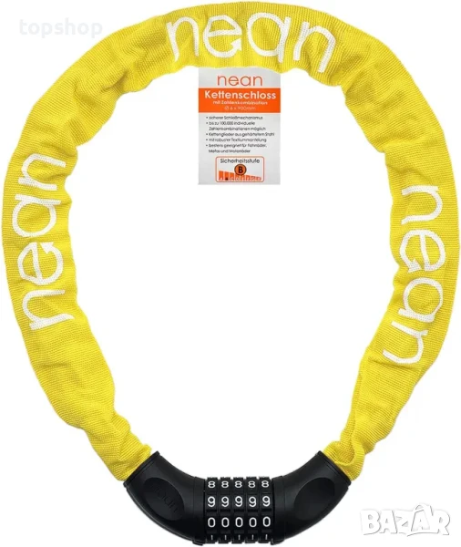 НОВА Верига NEAN за колело / мотор с цифров код 5 цифри (100 000 опции) 6 mm x 900 mm, 6 mm x 900 mm, снимка 1
