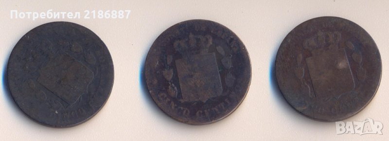 Испания лот 3 монети от по пет сантима 1877-1878-1879 година, снимка 1