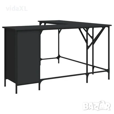 vidaXL Бюро, черно, 141x141x75 (SKU:837597, снимка 1