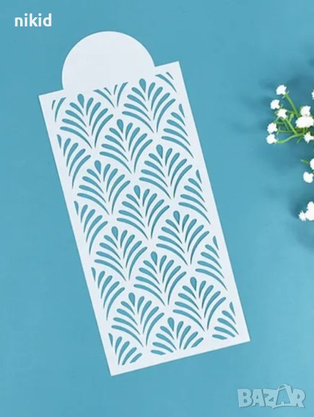 Листа Тропически стенсил шаблон спрей торта украса бисквитки фондан силиконов шаблон, снимка 1