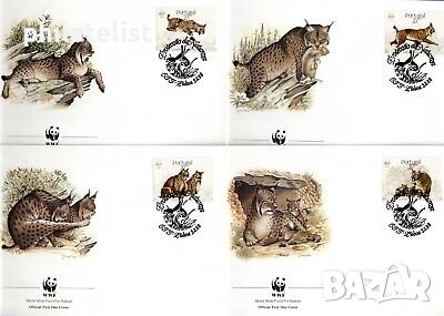 Португалия 1988 - 4 бр. FDC Комплектна серия - WWF - Животни, снимка 1