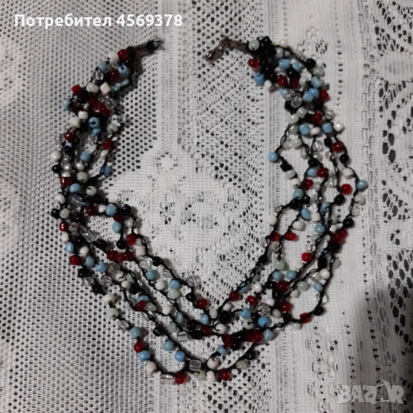 Многоредово Колие с перли , снимка 1