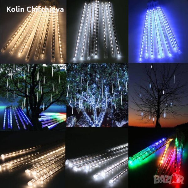 коледни лед висулки падащ сняг, снимка 1