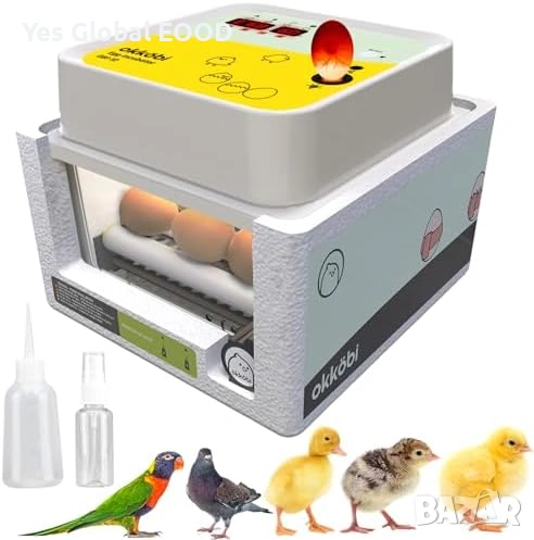 Okköbi OBI-12 автоматичен инкубатор NEW 2026 с дисплей  Описание:  Okköbi OBI-12 е напълно автоматич, снимка 1