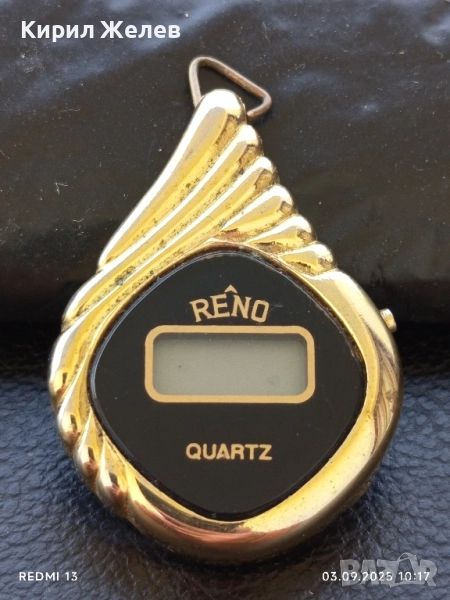 Ретро електронен часовник дамски за врата RENO QUARTZ рядък 32354, снимка 1