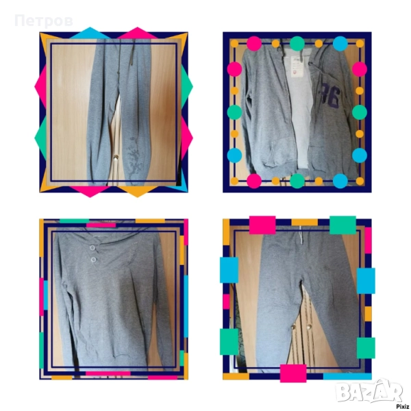 Дамски комплект долнище и суичър в светло сиво.Размер М.2 броя по 10 лв., снимка 1