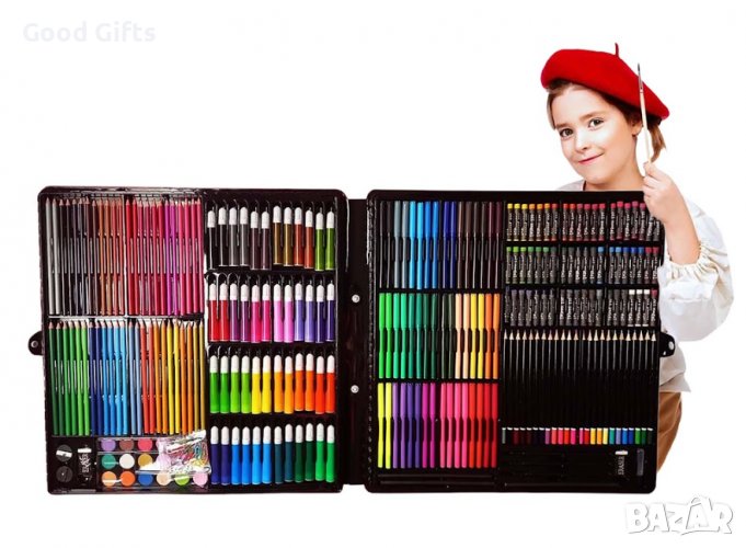 Голям Арт комплект за оцветяване и рисуване,288 части в куфар, снимка 1