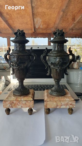 Красиви антикварни френски вази- гарнитури декорация- камина , снимка 1