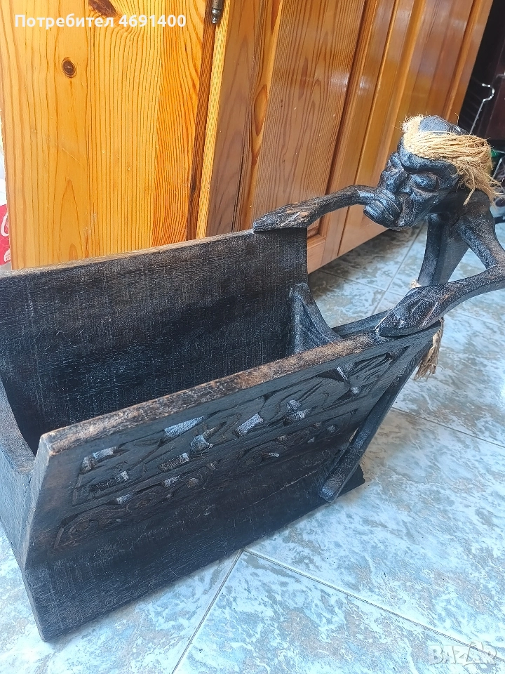 Дървена стойка за вестници и списания , снимка 1