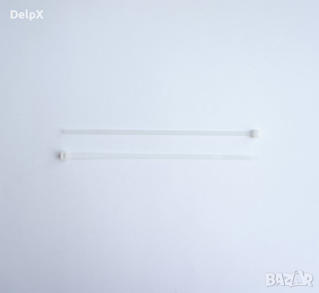 Кабелна превръзка (опашка) бяла 4,8x150mm, снимка 1