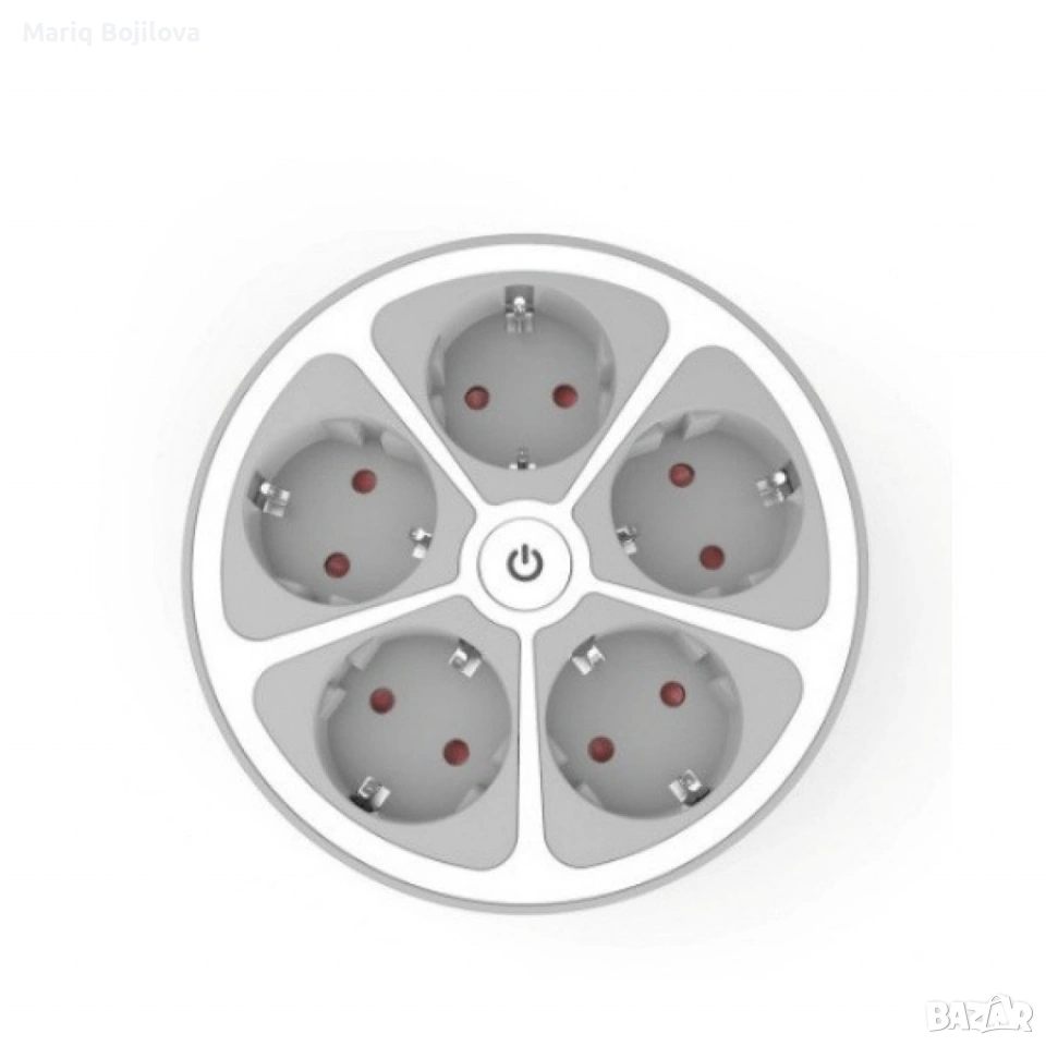 Кръгъл разклонител Muhler с ключ 5 гнезда, 1,5 метра, снимка 1