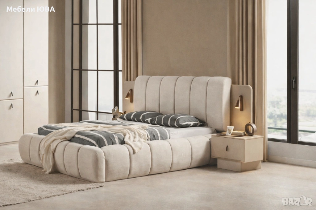 Тапицирани легла с включен МАТРАК!, снимка 1