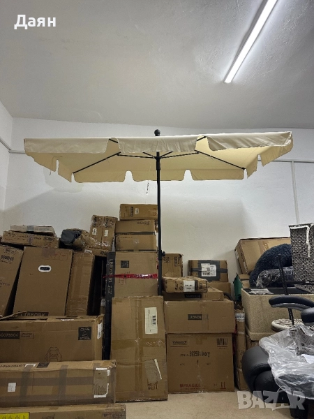 Правоъгълен градински чадър 200х125см, регулируема височина , снимка 1