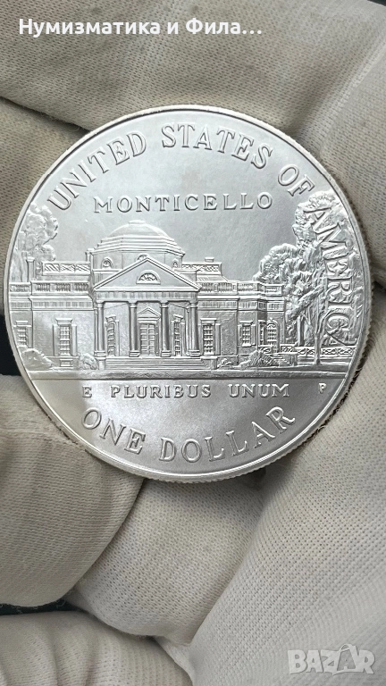 Сребърна монета САЩ 1 долар 1993 година, снимка 1