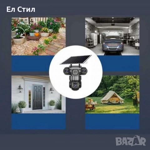 Соларна камера Lylu 4G със SIM и 4 лещи – автономно наблюдение без ток и Wi‑Fi, снимка 6 - IP камери - 53565506