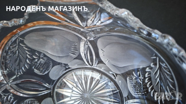 T.G. Hawkes & Co. New York Голяма кристална фруктиера кошница с дръжка за плодове бонбониера кристал, снимка 8 - Други ценни предмети - 53816129