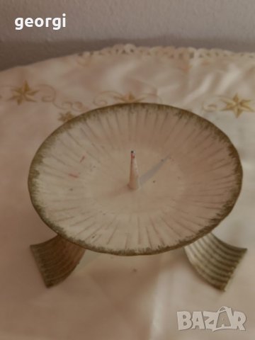 Метален свещник с голяма декоративна свещ, снимка 6 - Декорация за дома - 35738411