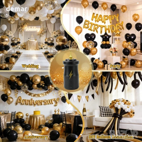 PlusFive Безжична електрическа помпа за балони, 2000mAh, 3 дюзи, снимка 8 - Други стоки за дома - 53647311