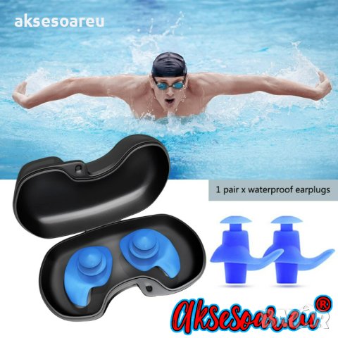 1 чифт Силиконови тапи за уши за плуване водоустойчиви меки ушни тапи против шум Прахозащитни водола, снимка 2 - Водни спортове - 41021881