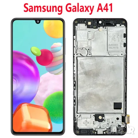 Дисплей за Samsung Galaxy A41, A415, тъч скрийн, A41 с рамка, екран, тъчскрийн, A415F, A415F, 6.1", снимка 2 - Резервни части за телефони - 48695554