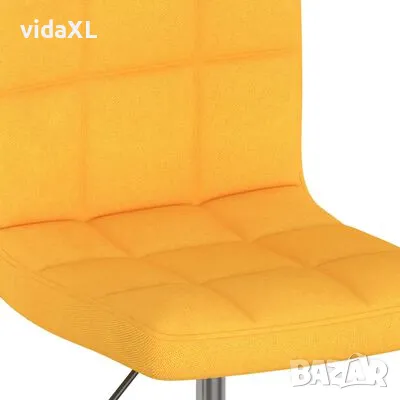 vidaXL Въртящ бар стол, жълт, текстил(SKU:334206), снимка 4 - Столове - 48137797