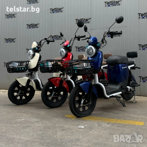 Eлектрически скутер TELSTAR EMAL 1200W с двойна седалка и възможност за педали Нов модел 2025, снимка 2 - Мотоциклети и мототехника - 52426374