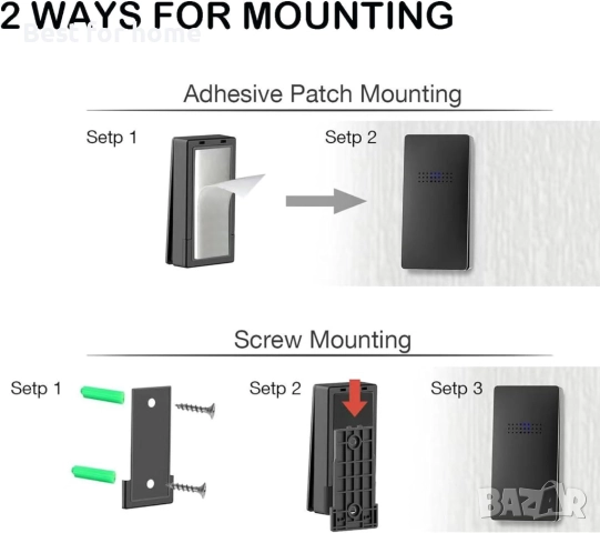 Комплект безжичен звънец с вграден термометър, 38 опции за звънене-2 бр., снимка 2 - Други стоки за дома - 51856056