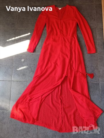 H&M дълга червена рокля за повод