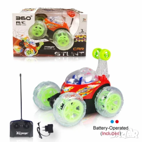 360° Каскадна количка с дистанционно – Светлини, звук и невероятни стънтове, снимка 2 - Коли, камиони, мотори, писти - 51063532