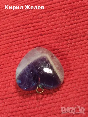 АМЕТИСТЕНО СЪРЧИЦЕ АРТ ДЕКО СКЪПОЦЕНЕН ПЕНДАНТ МЕДАЛЬОН КОЛИЕ ВИНТИДЖ БИЖУ 26670, снимка 8 - Колиета, медальони, синджири - 34806307