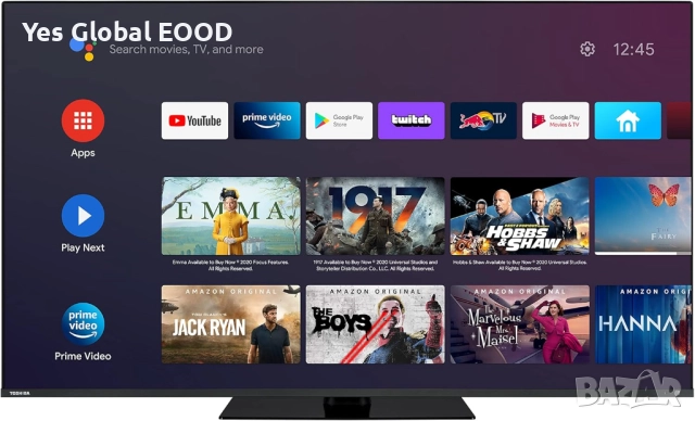 Toshiba 50" QLED 4K Android TV с Dolby Vision и Onkyo звук