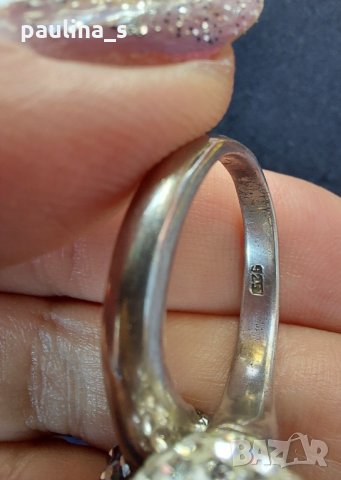 Сребърен пръстен с камъни "Swarovski" проба 925 , снимка 11 - Пръстени - 26286113