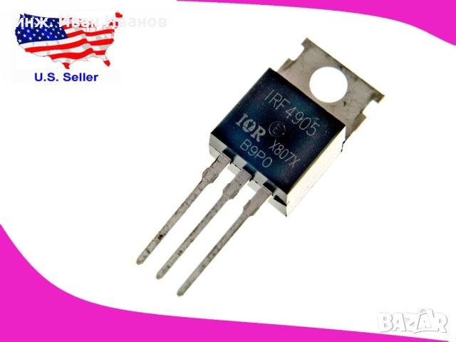 IRF4905 MOSFET-P транзистор Vdss=-55V, Id=-74A, Rds=0.02Ohm, Pd=200W, снимка 1 - Друга електроника - 42546622