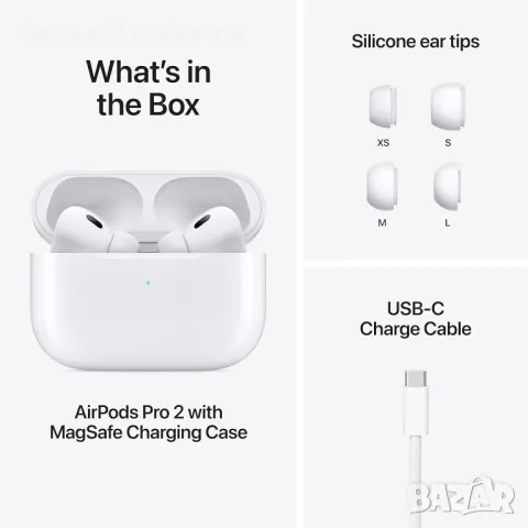 Безжични слушалки Apple AirPods Pro 2, Bluetooth слушалки, снимка 12 - Слушалки и портативни колонки - 49959550