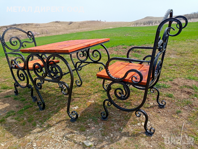 Градински пейки, маси и столове от ковано желязо. Ръчна изработка. Различни размери, снимка 6 - Други - 36274192