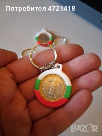 Ключодържател с монета 1 лев – български сувенир