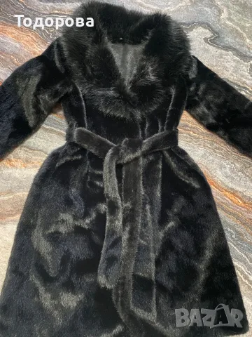 Луксозно палто  с косъм , снимка 2 - Палта, манта - 56362741