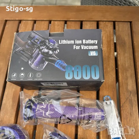 Усилена Батерия за Dyson V6 (8000mAh) + Пълен Комплект Нови Филтри и Четка, снимка 2 - Прахосмукачки - 56222157
