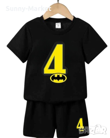 БАТМАН Детски екип комплект тениска + къси гащи + цифра за години
