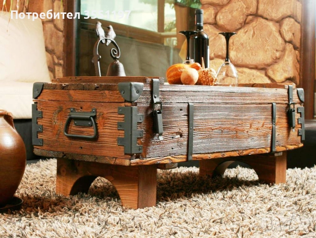 Холна маса от сандък с място за багаж, снимка 2 - Маси - 52961258