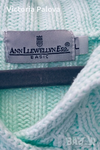 Плетена блуза тюркоазен цвят ANN LLEWELLYN ESQ, снимка 4 - Блузи с дълъг ръкав и пуловери - 53307902