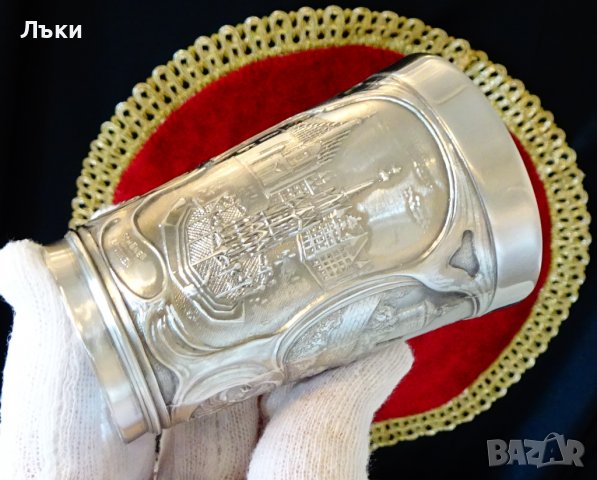  Чаша от калай за вино,картини от Нюрнберг. , снимка 8 - Антикварни и старинни предмети - 39968028