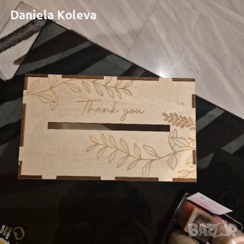 Сватбена кутия за пликове - дърво, снимка 2 - Декорация - 52512924