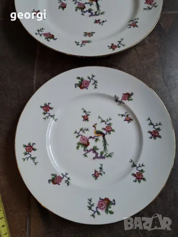 limoges две кръгли плата с цветя и райски птици 8/5, снимка 7 - Прибори за хранене, готвене и сервиране - 49959101