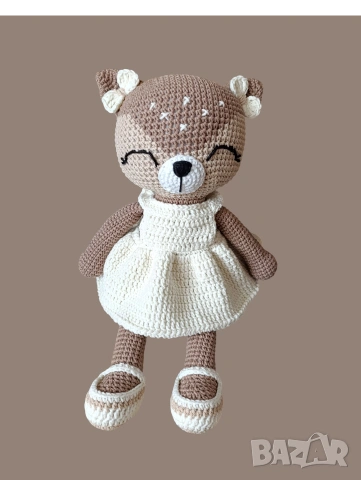 Плетени еленчета,  зайчета, комплект с музикална въртележка 