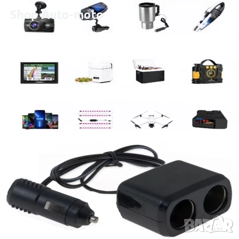 Разклонител за запалка Automat-2 гнезда, USB, Волтметър, 12-24V, снимка 4 - Аксесоари и консумативи - 53573141